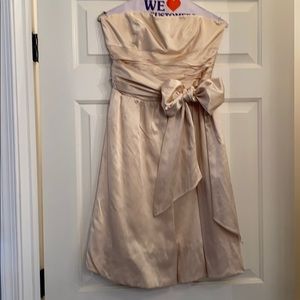 BCBG MaxaAzria cream silky strapless dress